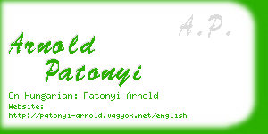 arnold patonyi business card